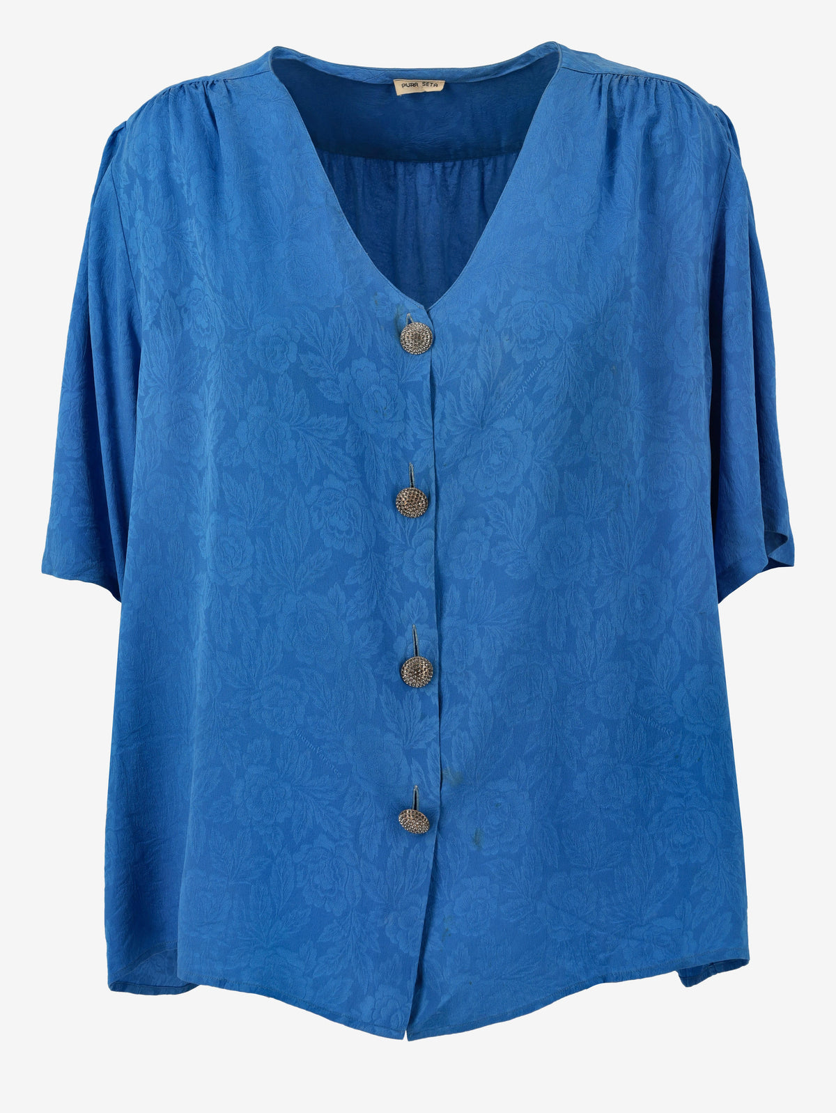 Vintage Blue Flowered Shirt WCV041224.38  Vintage 