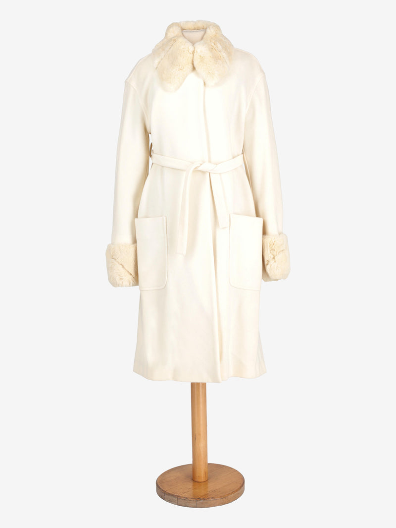 Fendi White Coat With Fur W2511.62  Fendi 