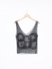 Y2K Krizia sheer black sleeveless top with beads and sequins W22052005  Vintage 