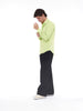Y2K Brian Dales long sleeves cotton shirt in lime green U215-7/2  Loro Piana 