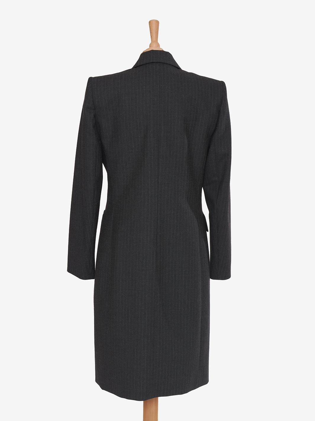 Vintage gray wool pinstripe suit