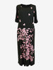 De Parisini olive dress with pink flowers, 70s MR511576 . De Parisini 