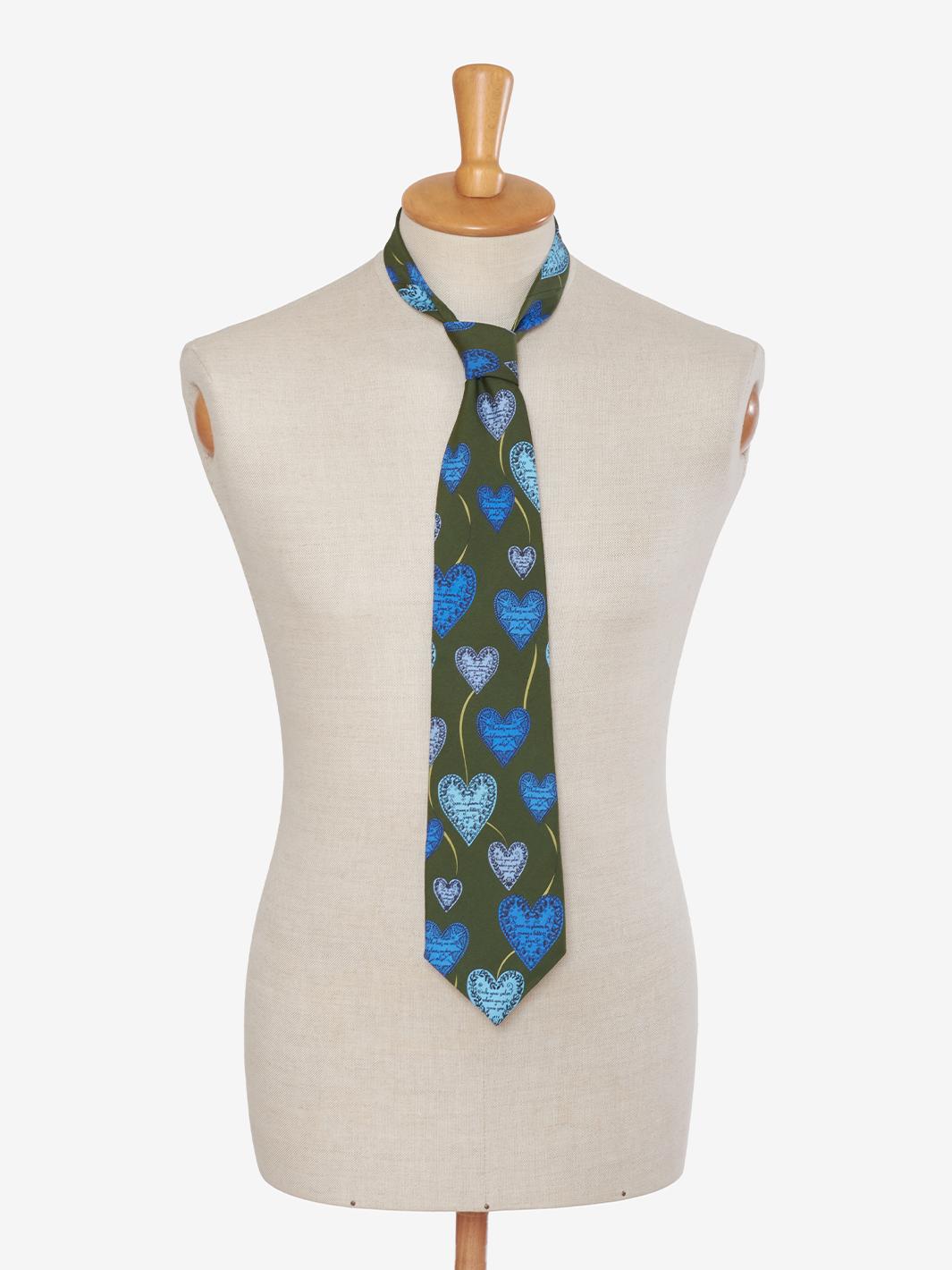 Fornasetti Heart Print Silk Tie W23092201  Fornasetti 