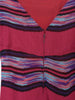 1990s long fuchsia jersey dress with striped pattern W22052003  Vintage 
