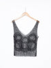 Y2K Krizia sheer black sleeveless top with beads and sequins W22052005  Vintage 