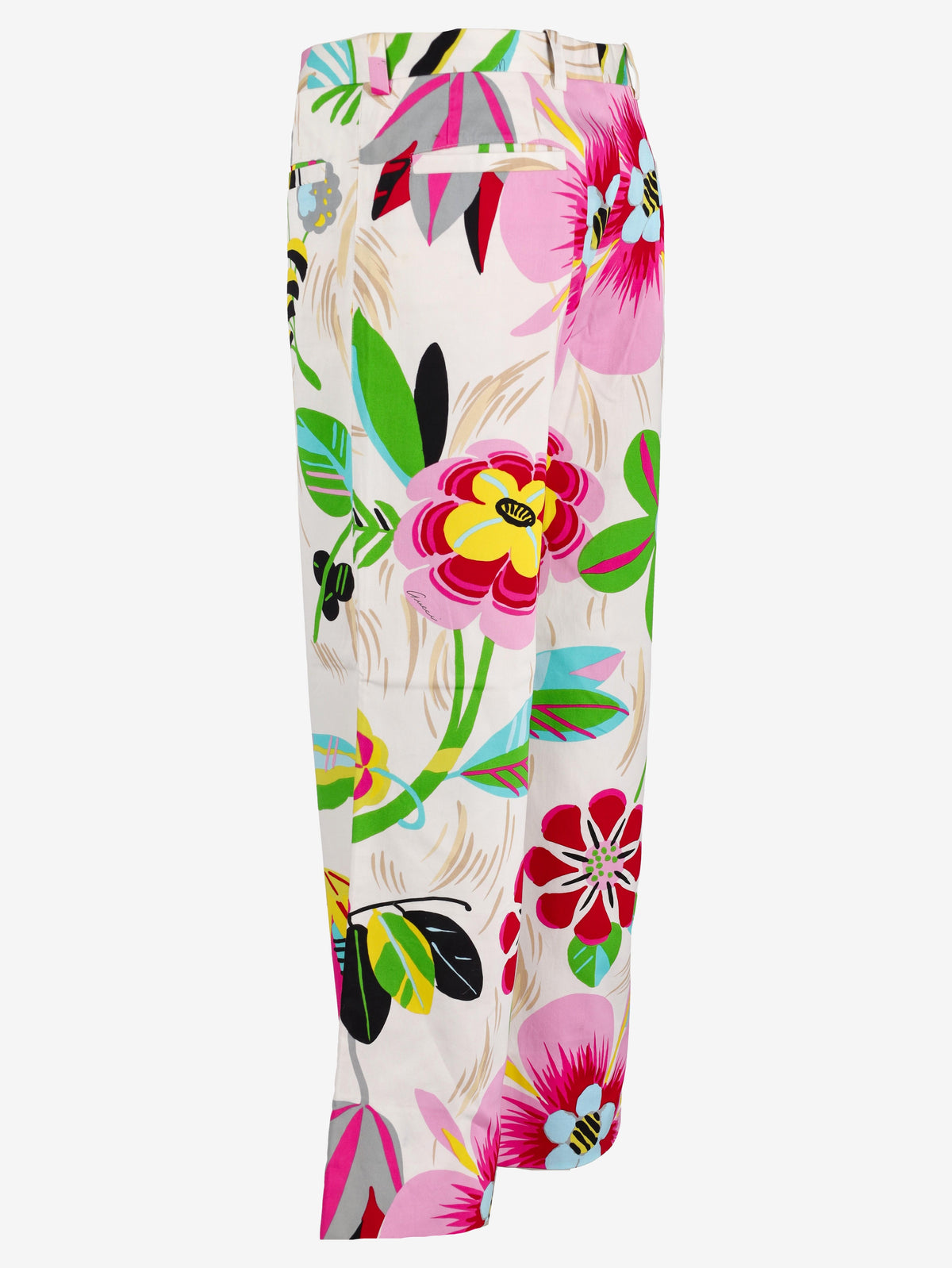 Pantaloni Gucci con motivo floreale - anni '90