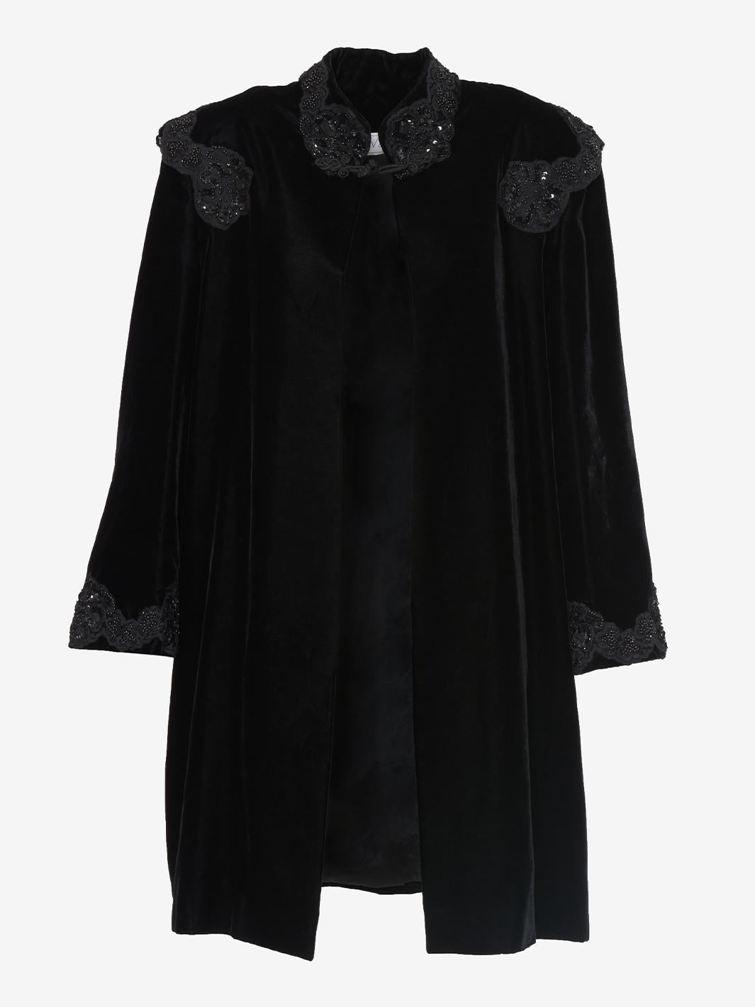 Vicky Tiel Black Velvet Coat