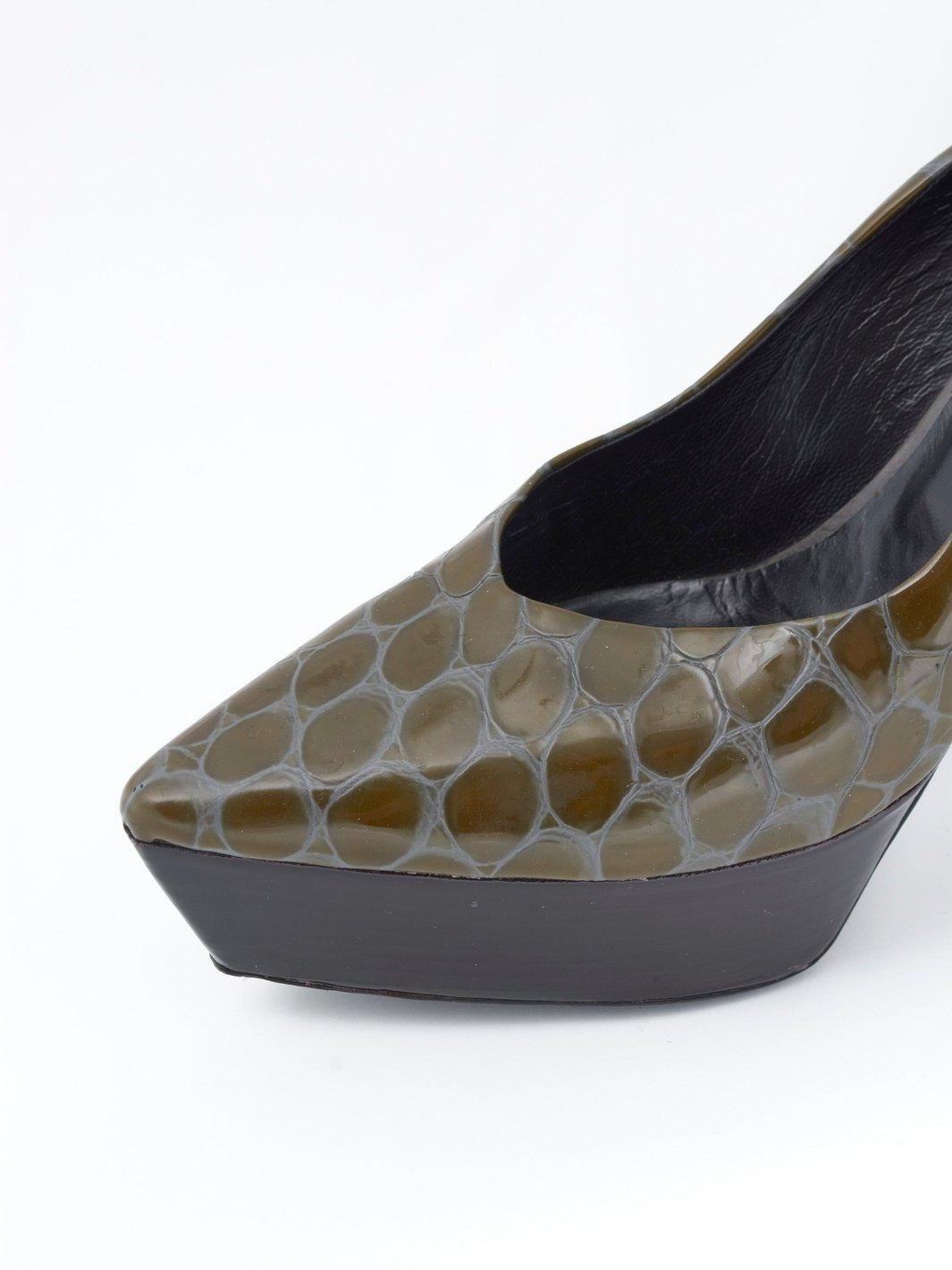 2010 Jil Sander pumps with green crocodile print W2203142  Jil Sander 
