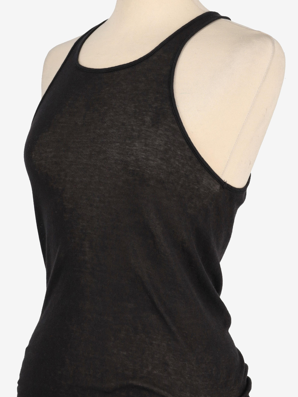 Rick Owens Forever Basic Rib Tank in Black Cotton RM300625.85  Rick Owens 
