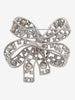 Kenneth Jay Lane Silver Ribbon Brooch With Rhinestones
