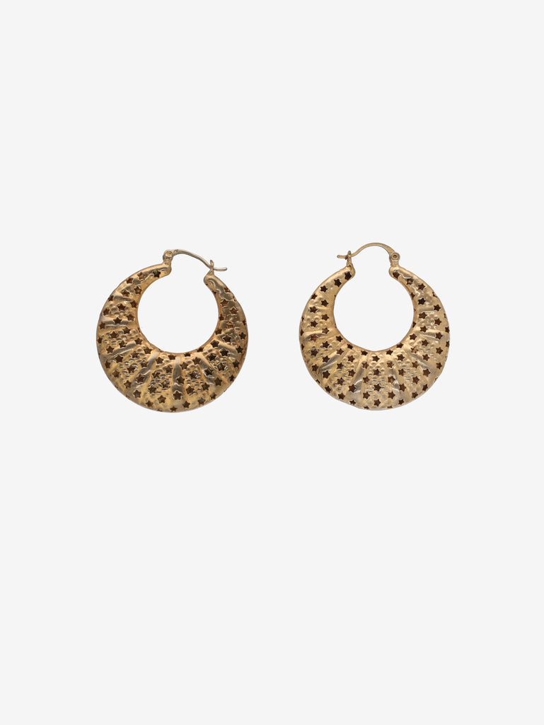 Vintage Crescent Moon Earrings with Star Cut-Out Detail W13426.30  Vintage 