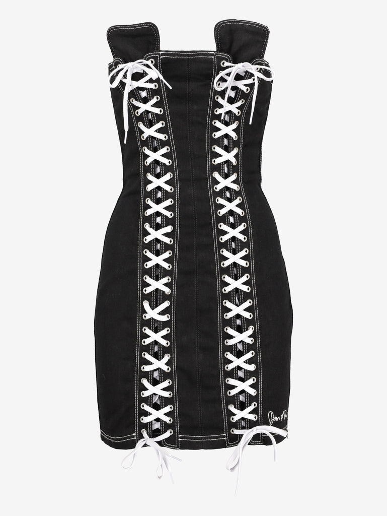 Dsquared2 Stretch Denim Bondage Mini Dress CVM26.23.40  Dsquared² 