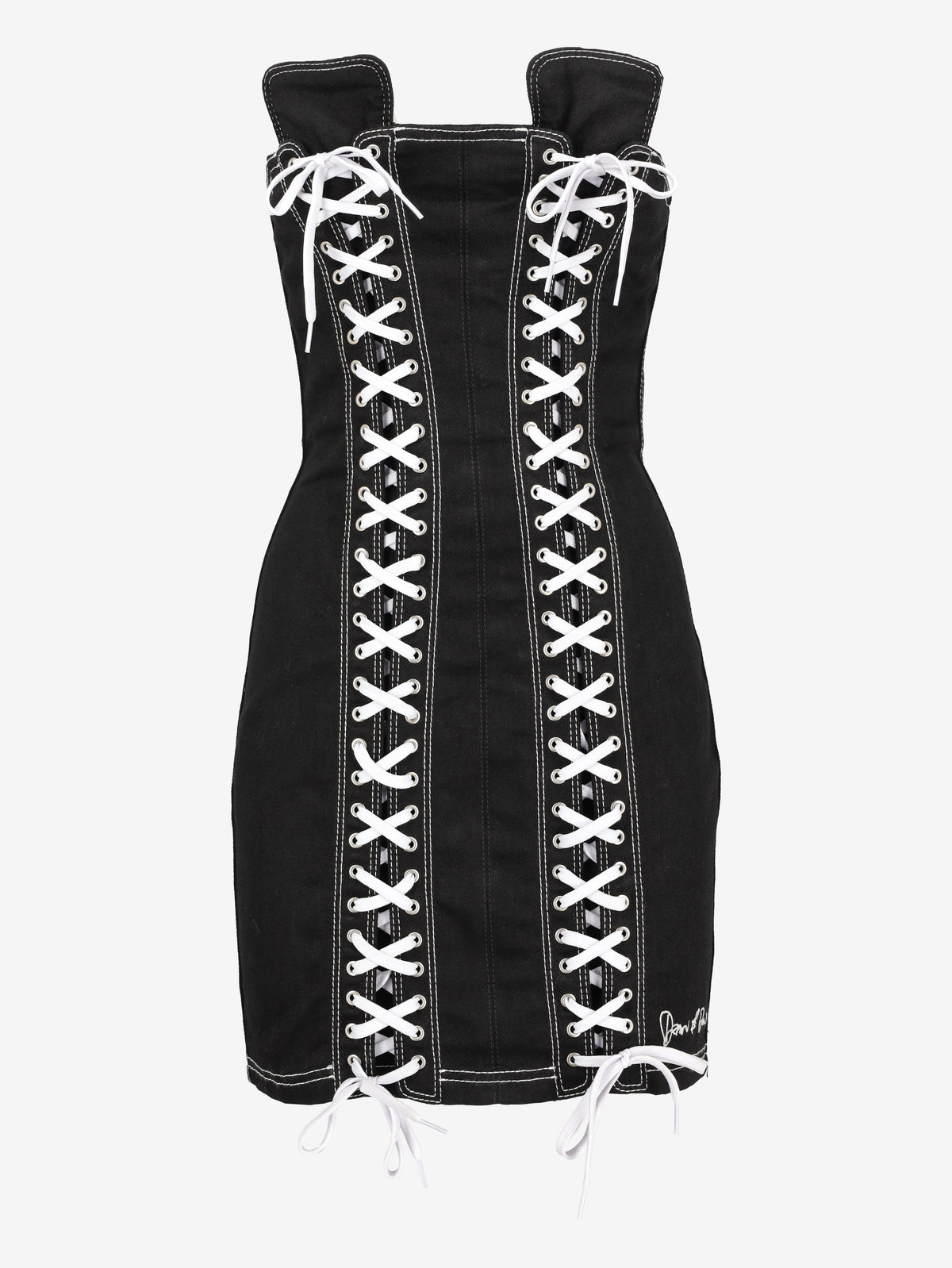 Dsquared2 Stretch Denim Bondage Mini Dress CVM26.23.40  Dsquared² 