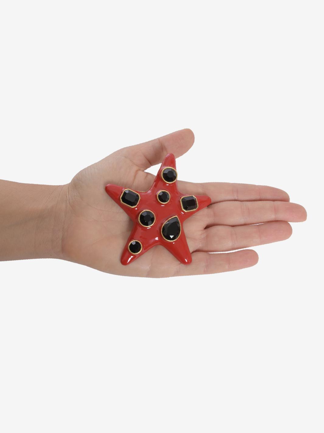 Kenneth Jay Lane Jackie Red Star Brooch