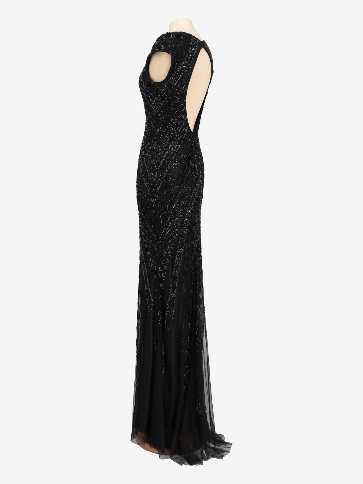 Vintage Black Beaded Dress