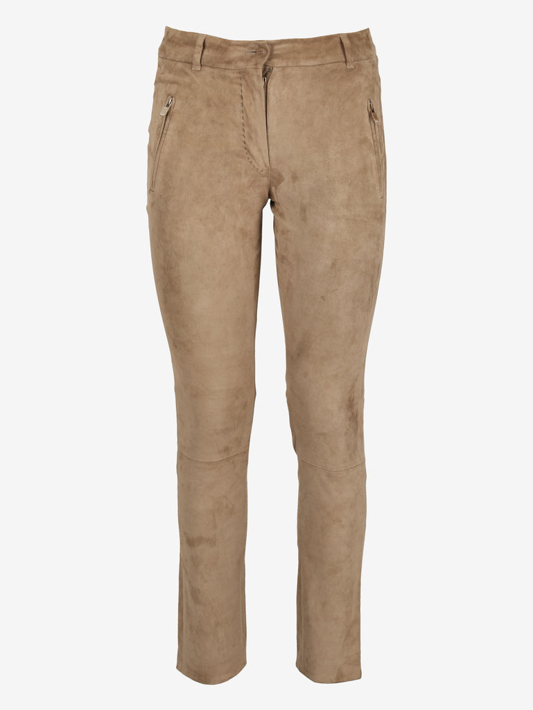 Loro Piana Suede Leather Straight-Leg Pants W7426.53  Loro Piana 