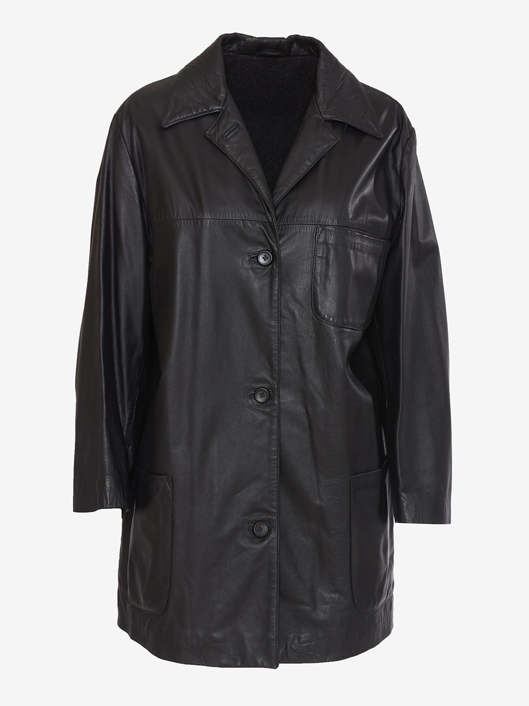 Giacca in pelle vintage nera