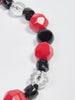 1980s necklace with red and black beads W22033118  Vintage 
