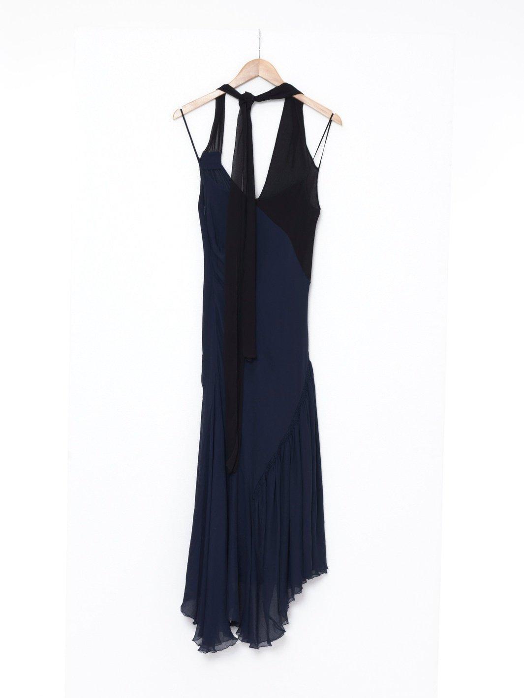 2020 Alessandro dell'Acqua dark blue chiffon dress CVM19.1  Alessandro Dell'Acqua 