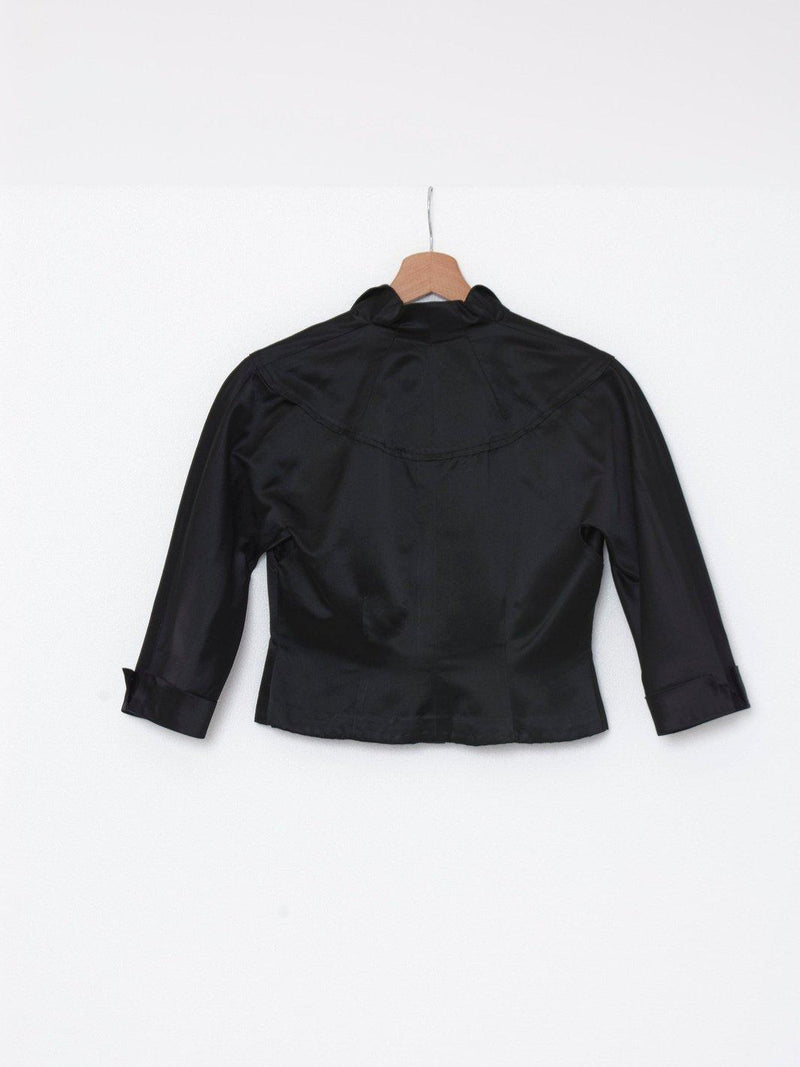 1980s black tailored silk suit W22070701  Vintage 
