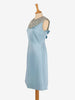 Satin Dress With Embroidered Beaded Flowers - 60s