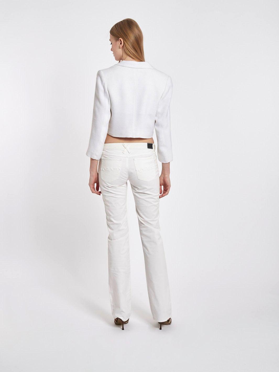 1980s Saint Laurent white cropped blazer CVB15.7.5  Saint Laurent 