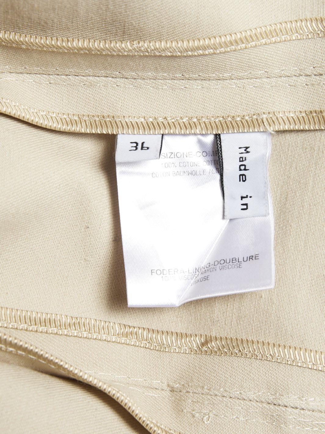 Y2K Balenciaga 米色风衣，带有对比色缝线。