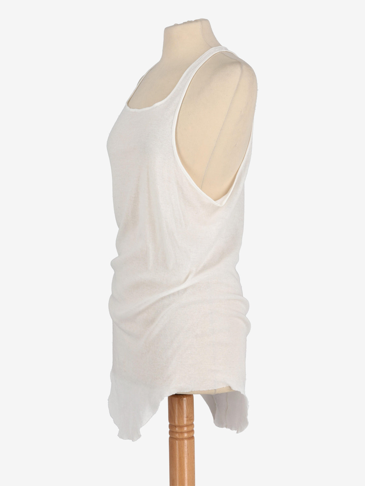 Rick Owens Forever Basic Rib Tank in White Cotton RM290925.24  Rick Owens 