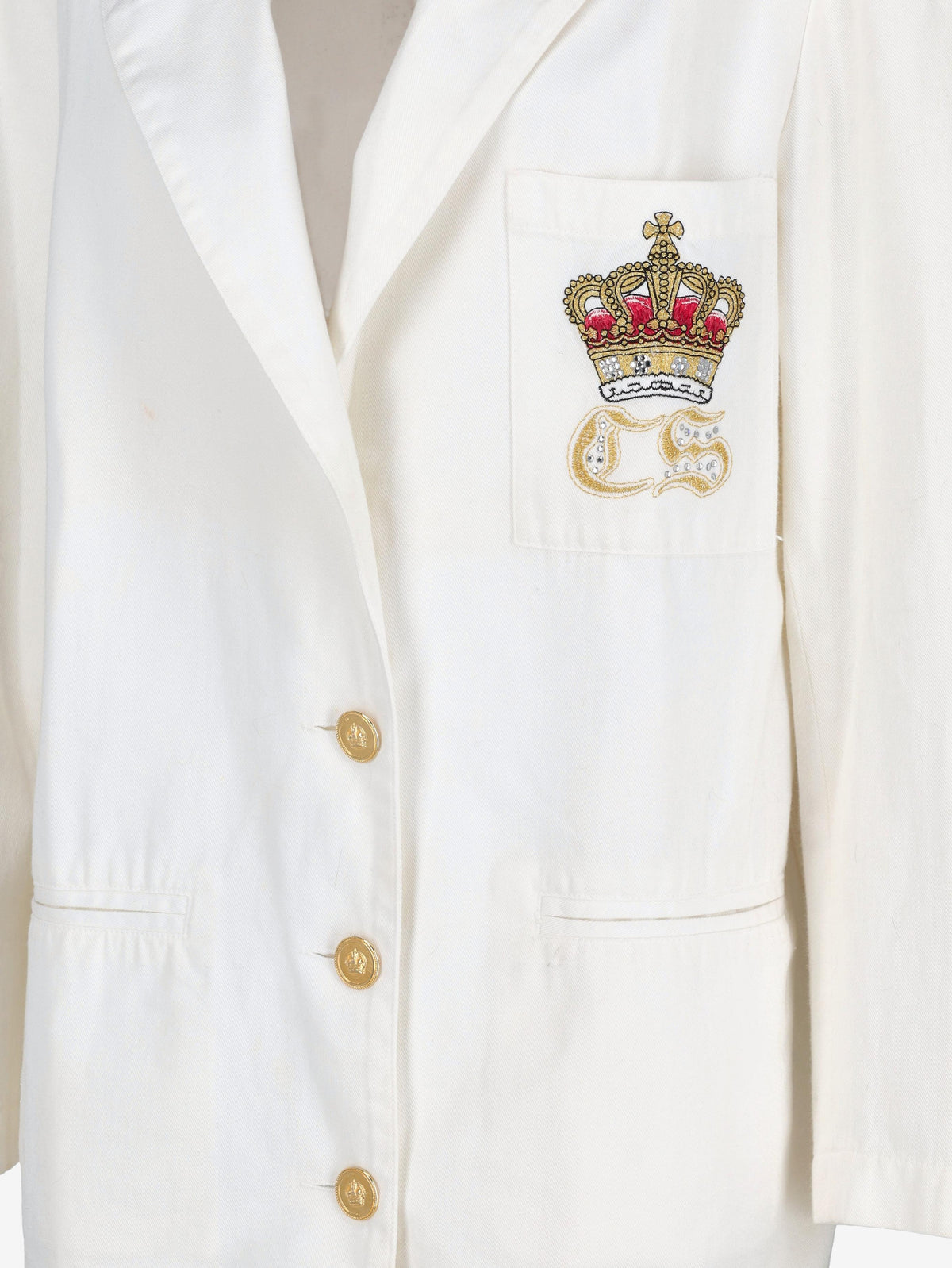 Vintage Lightweight Cotton Blazer with Crown Crest Detail W150626.16  Vintage 