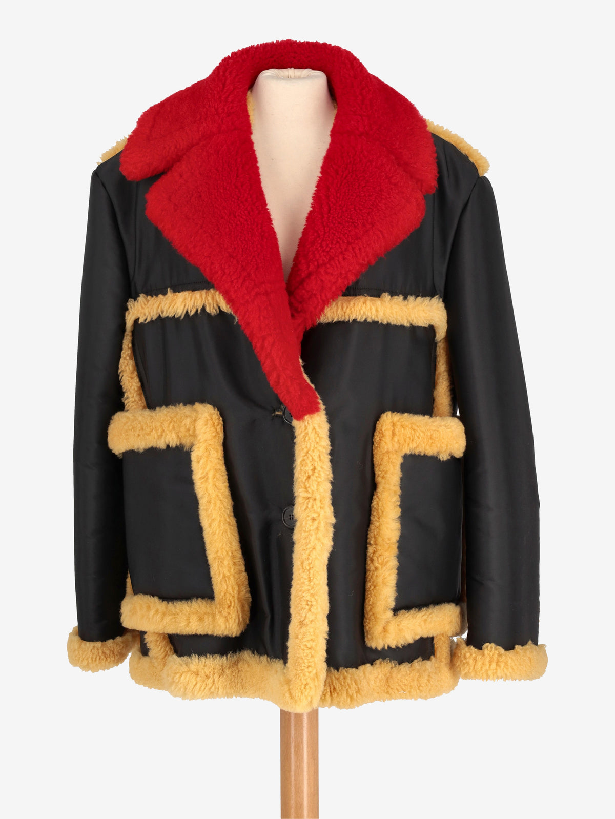 Prada Multicolor Shearling Coat MR20112025.39  Prada 