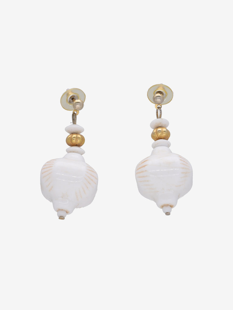 Vintage White Plastic Lantern-Shaped Earrings W13426.16  Vintage 