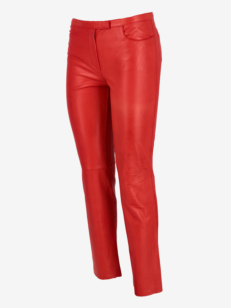 Genny Leather Straight-Leg Pants W7426.51  Genny 