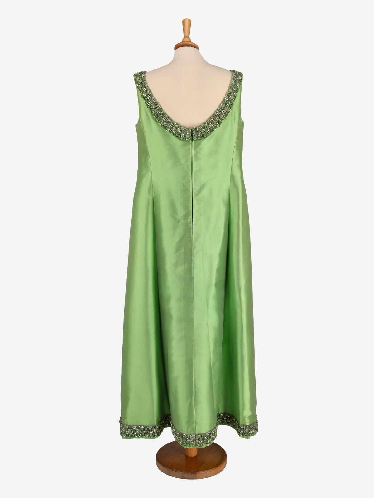 Satin Beaded Long Dress - 60s M1701749  Vintage 