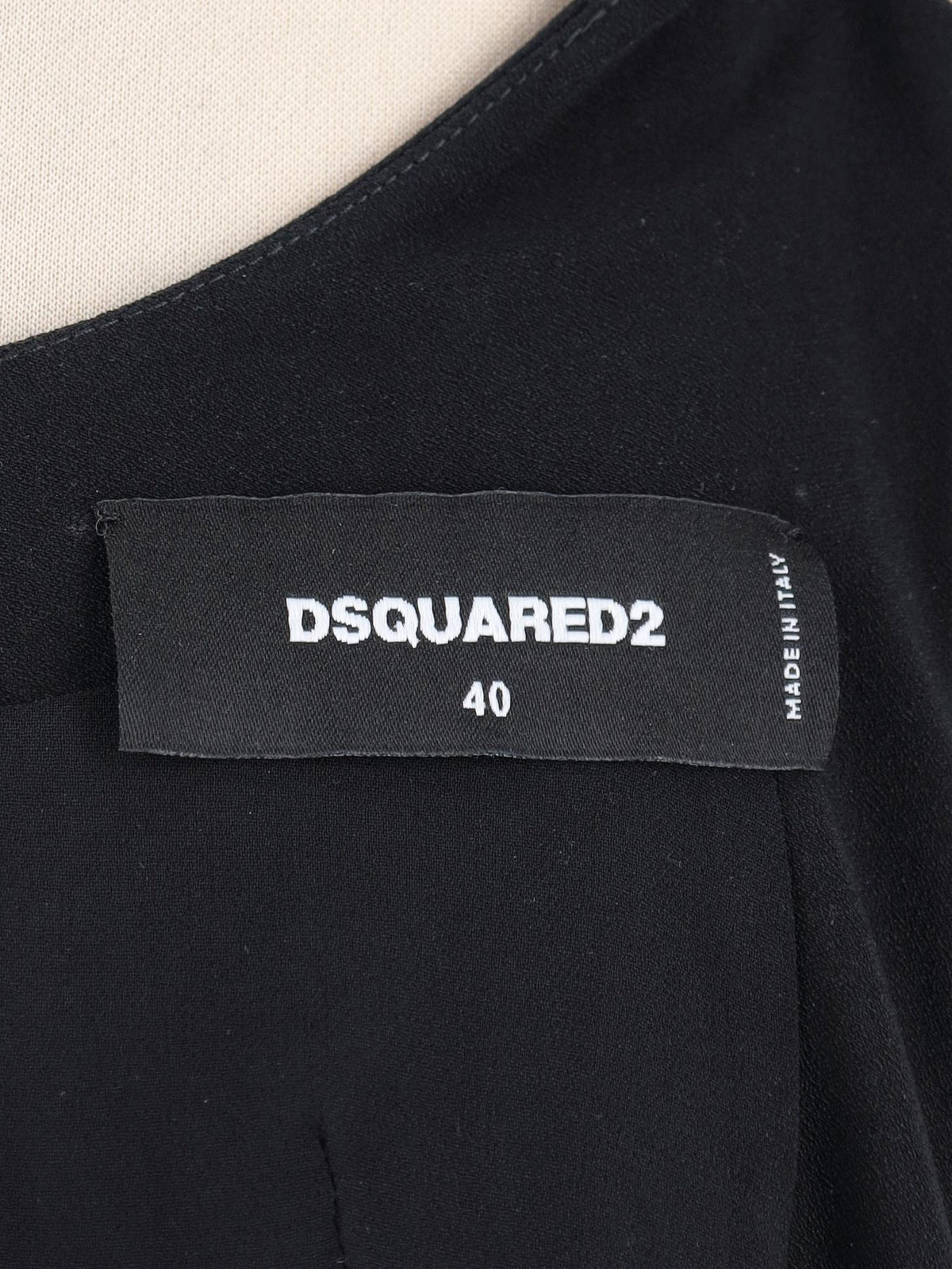 Dsquared2 Black Open-Back Long Nightgown with Faux Pearl Detail CVM26.23.27  Dsquared² 