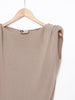 Abito da giorno Y2K Lanvin in viscosa fluida di colore beige