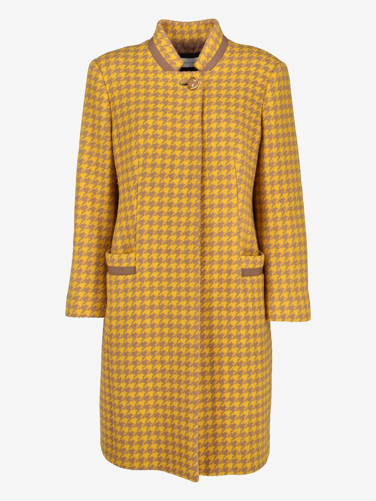 Vintage Yellow Tartan Long Coat MR22526.46  Caractēre 