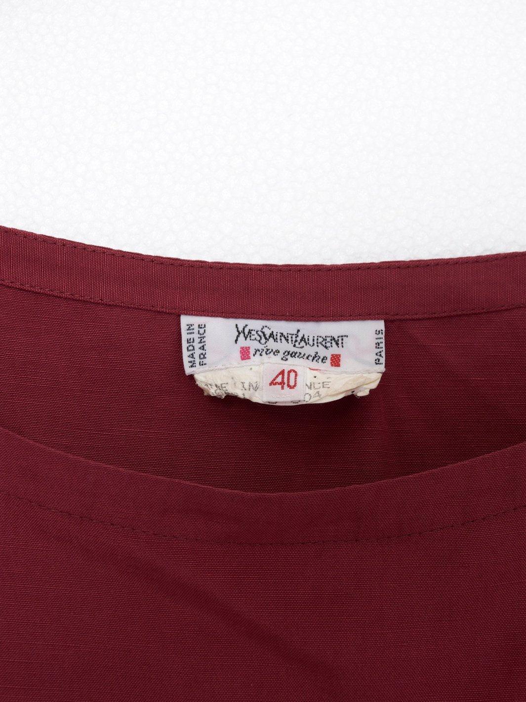 1980s Yves Saint Laurent Rive Gauche burgundy cotton sleeveless top W22051922  YSL 