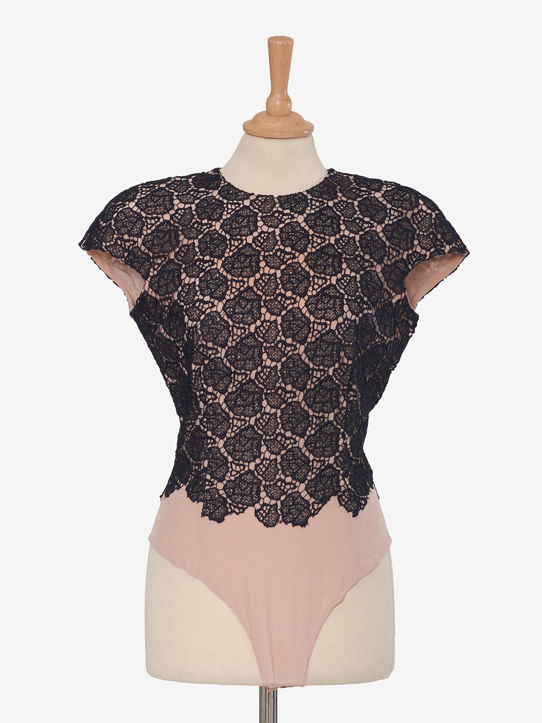Vintage floral lace bodysuit