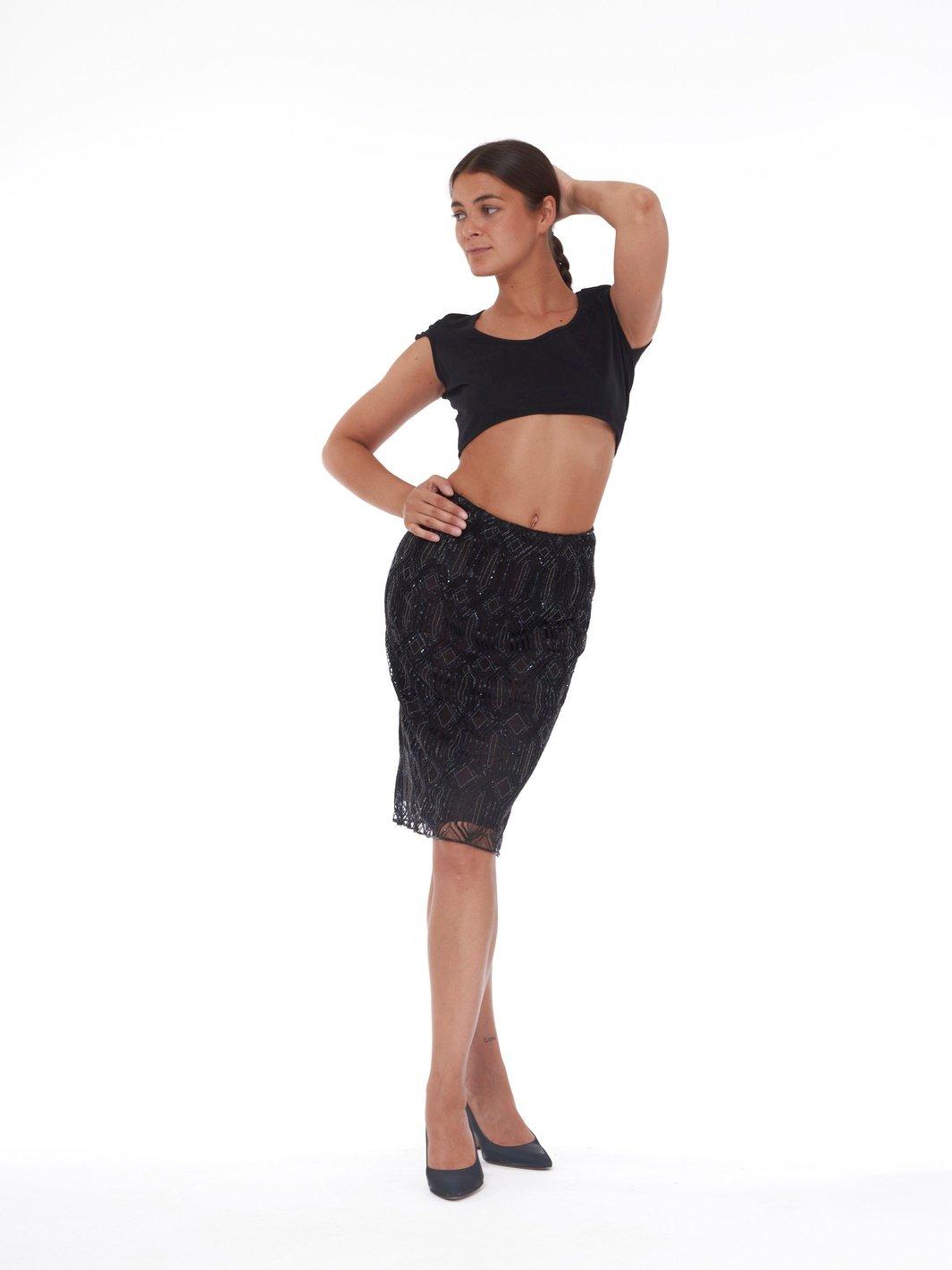 Y2K Valentino black skirt with sequins MR22022022.6  Valentino 