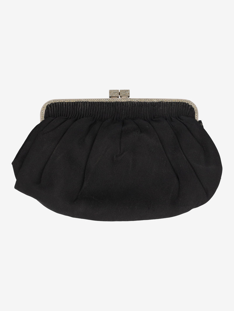 Pirovano Black Cotton Evening Clutch W150626.37  Vintage 