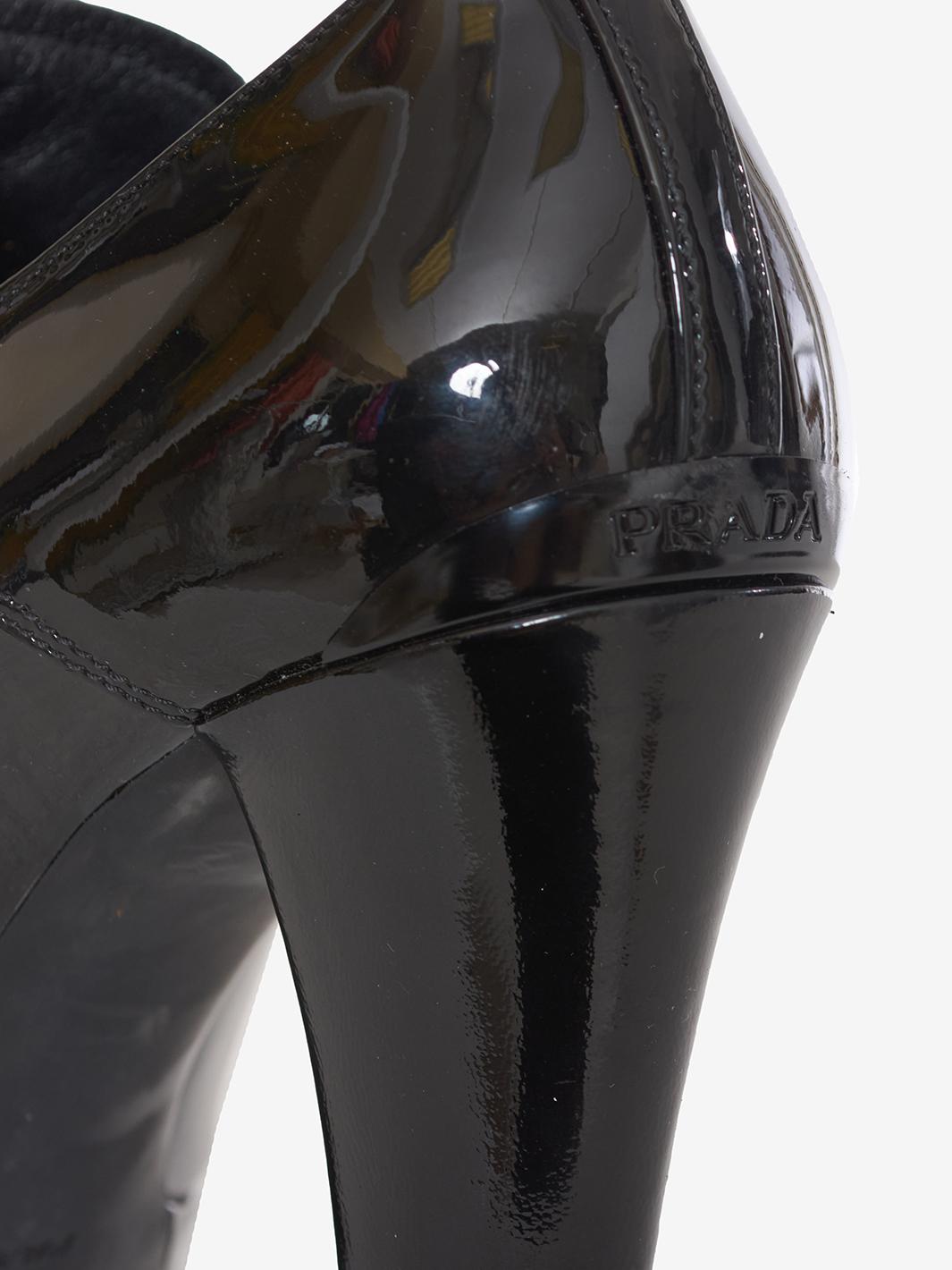 Prada Black patent leather ankle boots