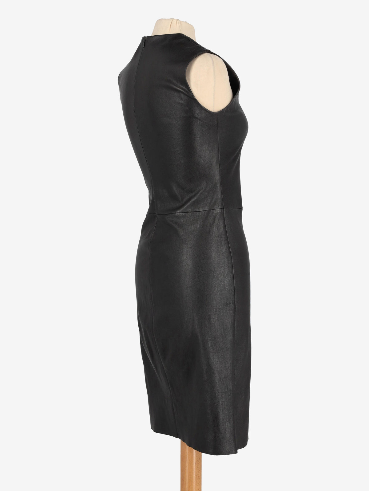 Prada V-Neck Dress in Black Leather WCV161224_67  Prada 