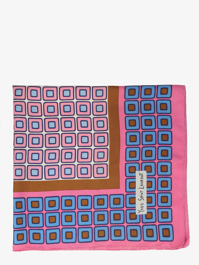 Yves Saint Laurent Squared Pattern Foulard W24121223  Yves Saint Laurent 