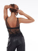 Y2K Krizia sheer black sleeveless top with beads and sequins W22052005  Vintage 