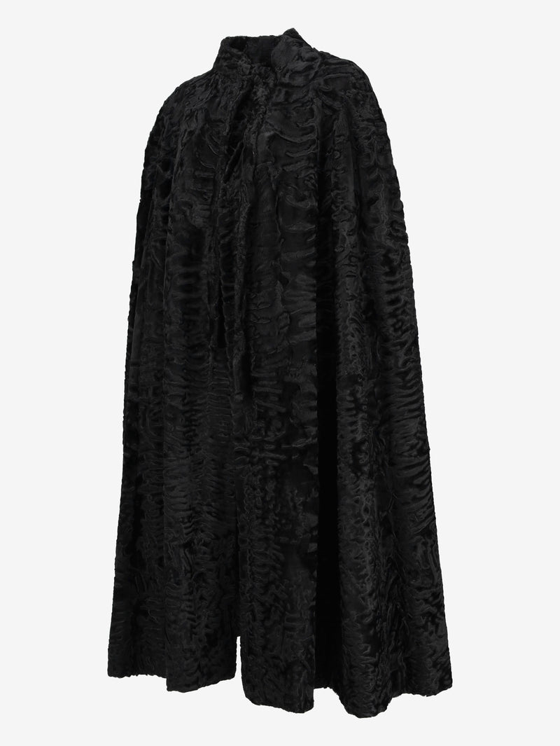 Vintage Black Astrakhan Cape CVM20.48.1  Vintage 