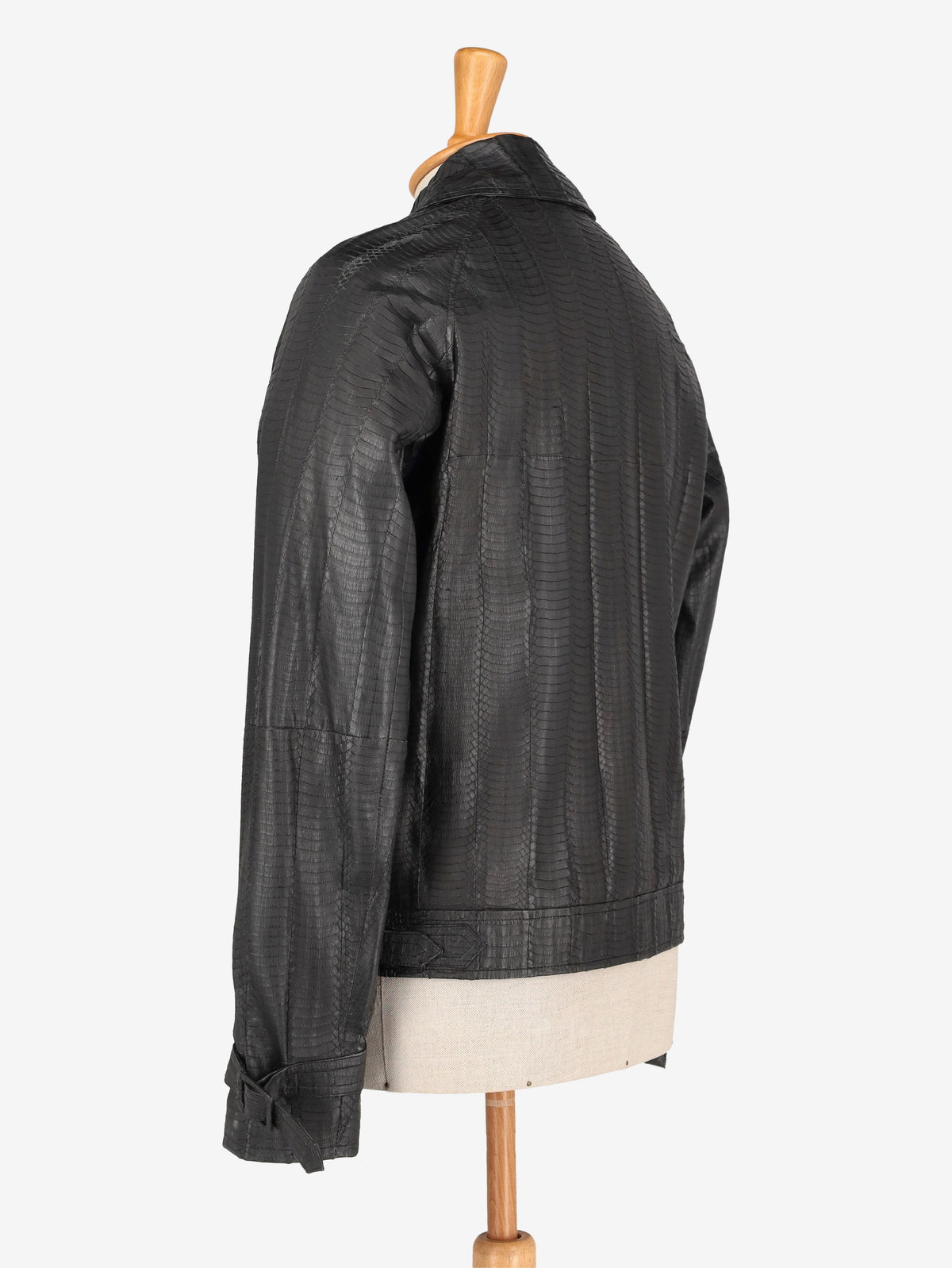 Larusmiani Black Snakeskin Leather Jacket WCV161224_63  Larusmiani 