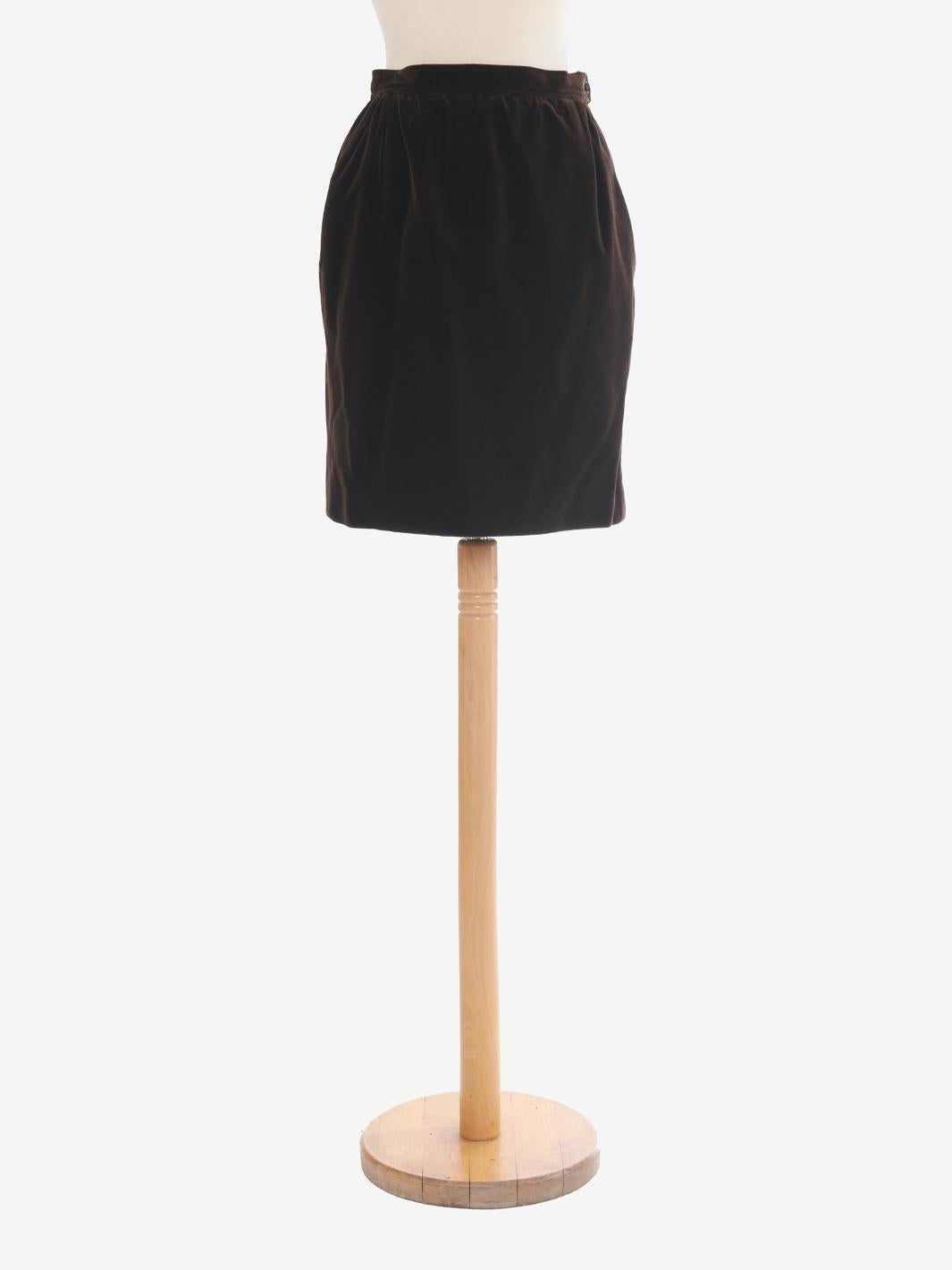 Saint Laurent Brown Velvet Skirt MZ191310  Yves Saint Laurent 