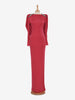 Valentino Boutique Dress with drape and silver leaf embroidery - '80s AR002  Valentino 