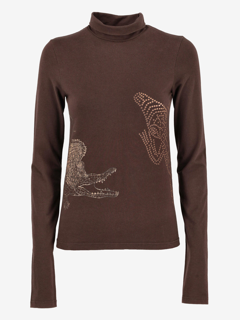 Just Cavalli Turtle Neck Animals Print Shirt W24121253.3  Just Cavalli 