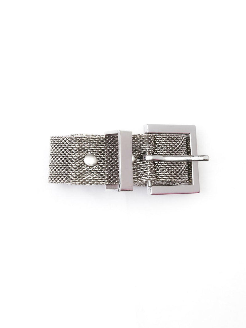 1990s Thierry Mugler silver metal mesh belt with buckle closure W22033011  Thierry Mugler 